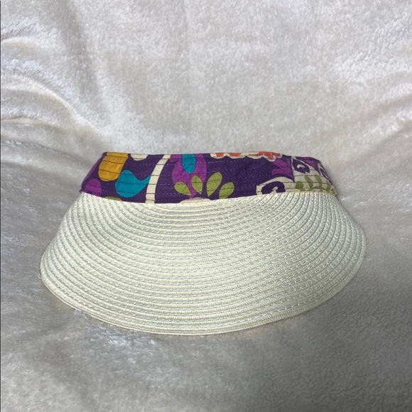Vera Bradley Purple and Cream Sun Visor Hat - Picture 2 of 4